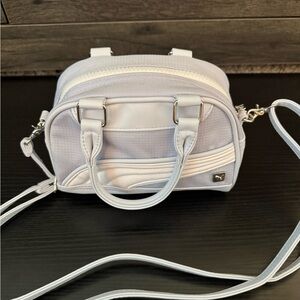 Puma White Mini Dome Crossbody Satchel